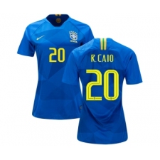 Women's Brazil #20 R.Caio Away Soccer Country Jersey