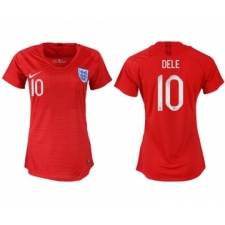 Women's England #10 Dele Away Soccer Country Jersey