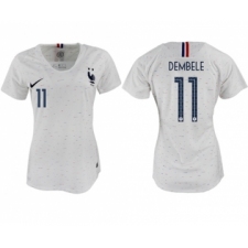 Women's France #11 Dembele Away Soccer Country Jersey