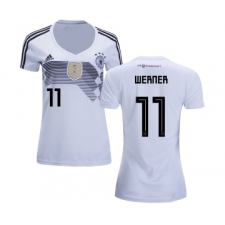 Women's Germany #11 Werner White Home Soccer Country Jersey
