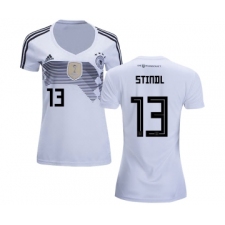 Women's Germany #13 Stindl White Home Soccer Country Jersey