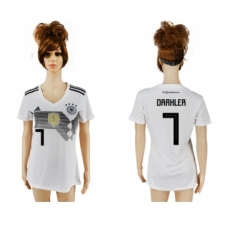 Women's Germany #7 Drakler White Home Soccer Country Jersey
