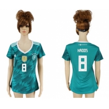 Women's Germany #8 Kroos Away Soccer Country Jersey