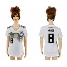 Women's Germany #8 Kroos White Home Soccer Country Jersey