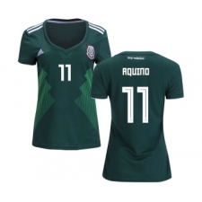 Women's Mexico #11 Aquino Home Soccer Country Jersey