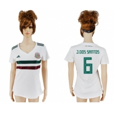 Women's Mexico #6 J.Dos Santos Away Soccer Country Jersey