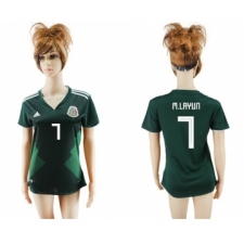 Women's Mexico #7 M.Layun Home Soccer Country Jersey