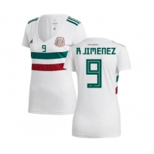 Women's Mexico #9 R.Jimenez Away Soccer Country Jersey