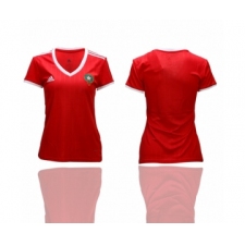 Women's Morocco Blank Home Soccer Country Jersey