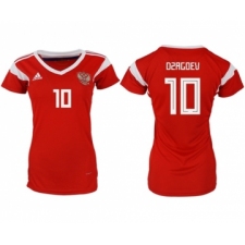 Women's Russia #10 Dzagoev Home Soccer Country Jersey