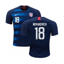 Women's USA #18 Novakovich Away Soccer Country Jersey