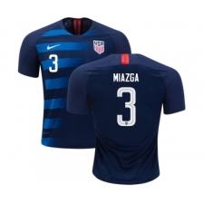 Women's USA #3 Miazga Away Soccer Country Jersey