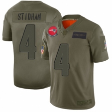 Men's New England Patriots #4 Jarrett Stidham Limited Camo 2019 Salute to Service Football Jersey