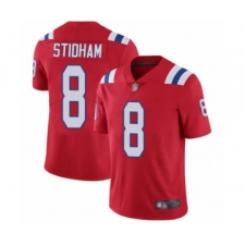 Men's New England Patriots #8 Jarrett Stidham Red Alternate Vapor Untouchable Limited Player Football Jersey