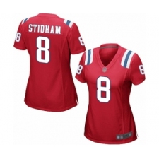 Women's New England Patriots #8 Jarrett Stidham Game Red Alternate Football Jersey