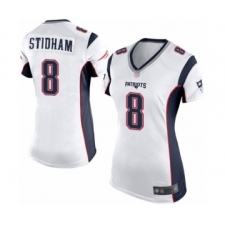 Women's New England Patriots #8 Jarrett Stidham Game White Football Jersey
