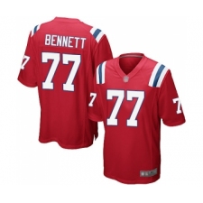 Men's New England Patriots #77 Michael Bennett Game Red Alternate Football Jersey