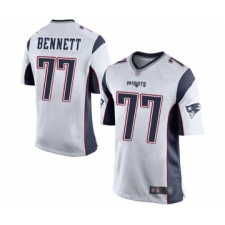 Men's New England Patriots #77 Michael Bennett Game White Football Jersey