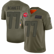 Men's New England Patriots #77 Michael Bennett Limited Camo 2019 Salute to Service Football Jersey