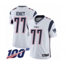 Men's New England Patriots #77 Michael Bennett White Vapor Untouchable Limited Player 100th Season Football Jersey
