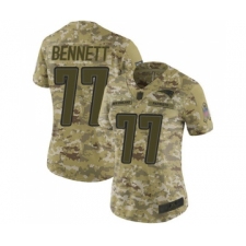 Women's New England Patriots #77 Michael Bennett Limited Camo 2018 Salute to Service Football Jersey