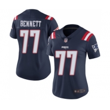 Women's New England Patriots #77 Michael Bennett Limited Navy Blue Rush Vapor Untouchable Football Jersey