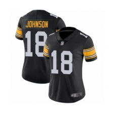 Women's Pittsburgh Steelers #18 Diontae Johnson Black Alternate Vapor Untouchable Limited Player Football Jersey
