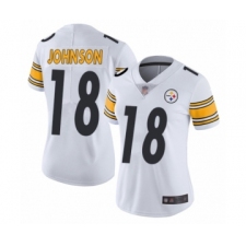 Women's Pittsburgh Steelers #18 Diontae Johnson White Vapor Untouchable Limited Player Football Jersey