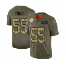 Men's Pittsburgh Steelers #55 Devin Bush 2019 Olive Camo Salute to Service Limited Jersey