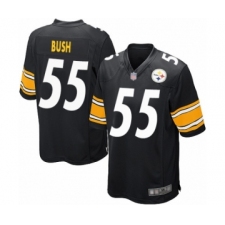 Men's Pittsburgh Steelers #55 Devin Bush Game Black Team Color Football Jersey