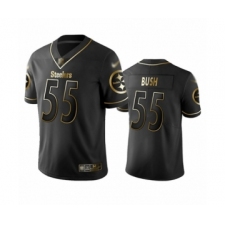 Men's Pittsburgh Steelers #55 Devin Bush Limited Black Golden Edition Football Jersey