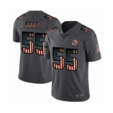 Men's Pittsburgh Steelers #55 Devin Bush Limited Black USA Flag 2019 Salute To Service Football Jersey