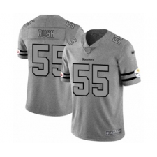 Men's Pittsburgh Steelers #55 Devin Bush Limited Gray Team Logo Gridiron Football Jersey