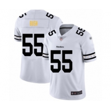 Men's Pittsburgh Steelers #55 Devin Bush White Team Logo Fashion Limited Player Football Jersey