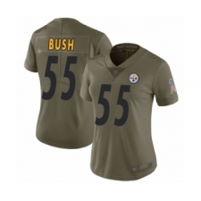 Women's Pittsburgh Steelers #55 Devin Bush Limited Olive 2017 Salute to Service Football Jersey
