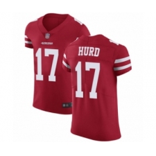 Men's San Francisco 49ers #17 Jalen Hurd Red Team Color Vapor Untouchable Elite Player Football Jersey