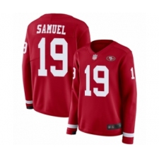 Women's San Francisco 49ers #19 Deebo Samuel Limited Red Therma Long Sleeve Football Jersey