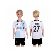 Liverpool #27 Origi Away Kid Soccer Club Jersey