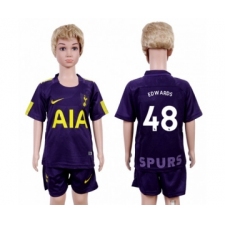 Tottenham Hotspur #48 Edwards Sec Away Kid Soccer Club Jersey