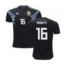Argentina #16 Perotti Away Kid Soccer Country Jersey