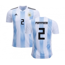 Argentina #2 Mammana Home Kid Soccer Country Jersey