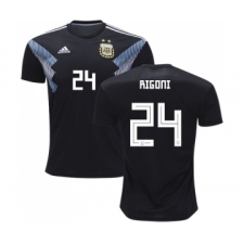 Argentina #24 Rigoni Away Kid Soccer Country Jersey