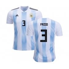 Argentina #3 Fazio Home Kid Soccer Country Jersey