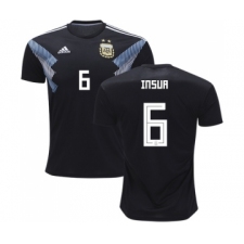 Argentina #6 Insua Away Kid Soccer Country Jersey