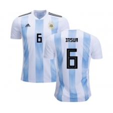 Argentina #6 Insua Home Kid Soccer Country Jersey