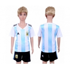 Argentina Blank Home Kid Soccer Country Jersey