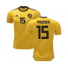 Belgium #15 Meunier Away Kid Soccer Country Jersey