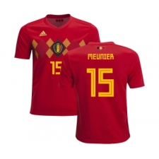 Belgium #15 Meunier Home Kid Soccer Country Jersey