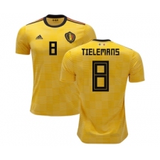 Belgium #8 Tielemans Away Kid Soccer Country Jersey