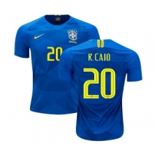 Brazil #20 R.Caio Away Kid Soccer Country Jersey